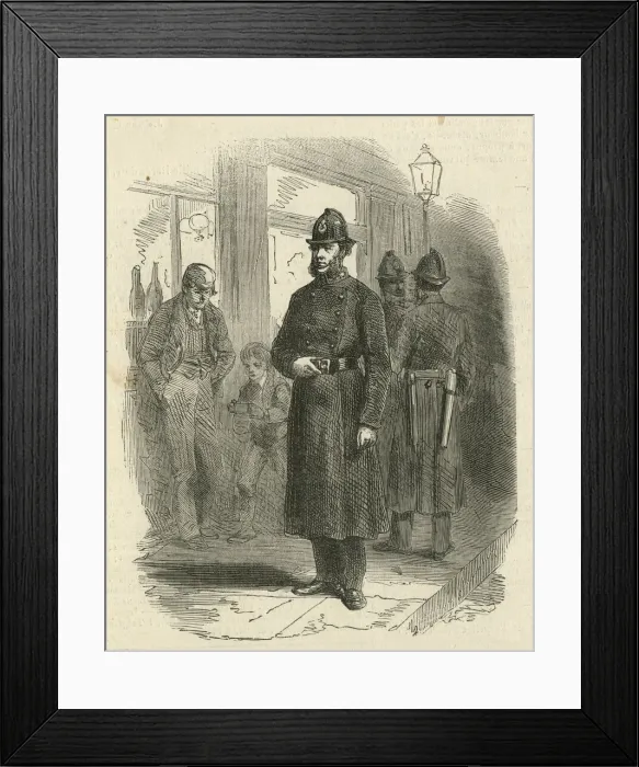 Framed Print : London policemen in night-time uniform Framed Print : London policemen in night-time uniform