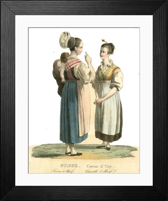 Framed Print : Swiss peasant women, Canton d Uri Framed Print : Swiss peasant women, Canton d Uri