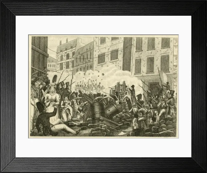Framed Print : Barricade on the Rue de Lechelle, Paris, France Framed Print : Barricade on the Rue de Lechelle, Paris, France