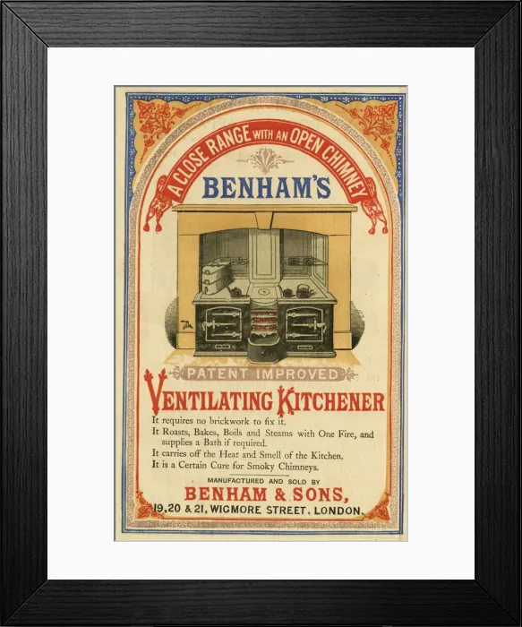 Framed Print : Advert, Ventilating Kitchener Close Range Oven Framed Print : Advert, Ventilating Kitchener Close Range Oven