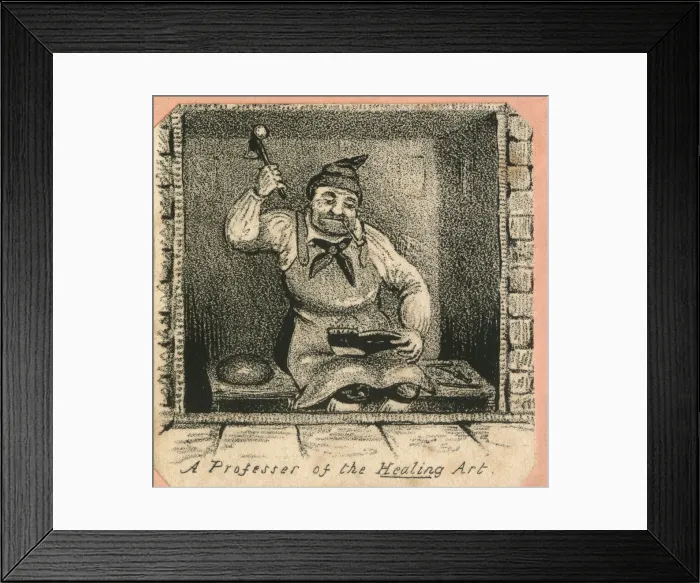 Framed Print : Cartoon, A Professer of the Healing Art Framed Print : Cartoon, A Professer of the Healing Art