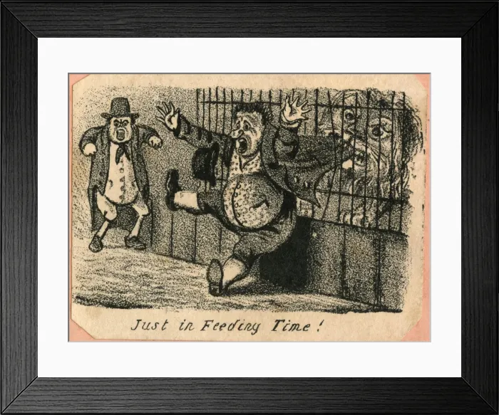 Framed Print : Cartoon, Just in Feeding Time Framed Print : Cartoon, Just in Feeding Time