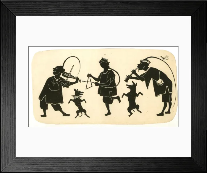 Framed Print : Silhouette, Chinese Musicians and Dancing Dogs Framed Print : Silhouette, Chinese Musicians and Dancing Dogs