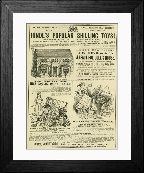 Framed Print : Advert, Hindes Popular Shilling Toys Framed Print : Advert, Hindes Popular Shilling Toys