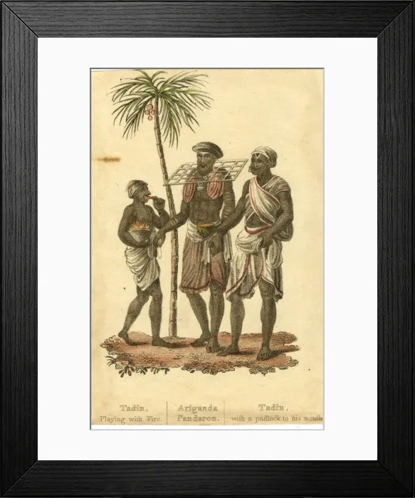 Framed Print : Hindu Customs - three men Framed Print : Hindu Customs - three men