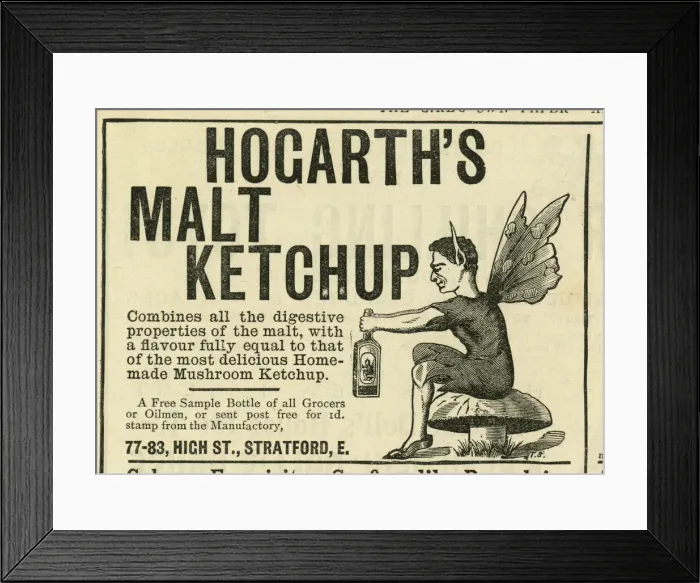 Framed Print : Advert, Hogarths Malt Ketchup Framed Print : Advert, Hogarths Malt Ketchup