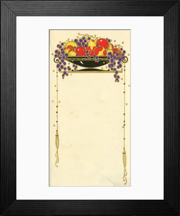 Framed Print : Decorative Card - Bowl of Fruit