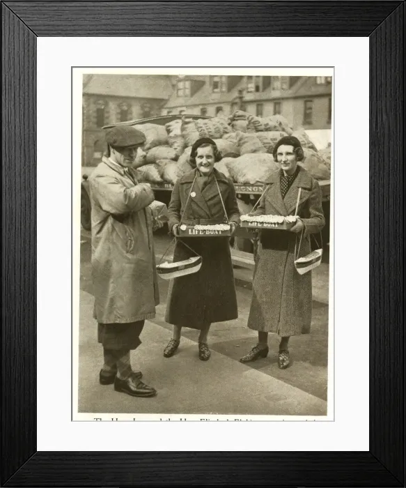 Framed Print : Nieces of Duchess of York selling RNLI flags Framed Print : Nieces of Duchess of York selling RNLI flags
