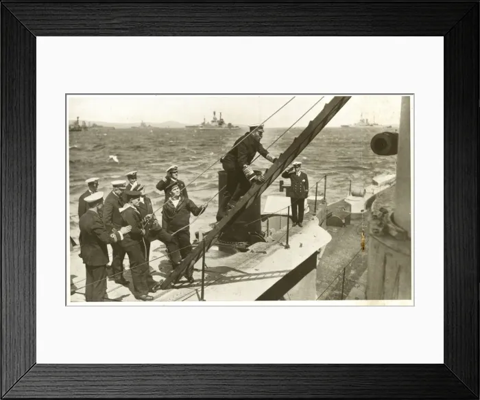 Framed Print : King George V inspecting the Royal Navy Framed Print : King George V inspecting the Royal Navy