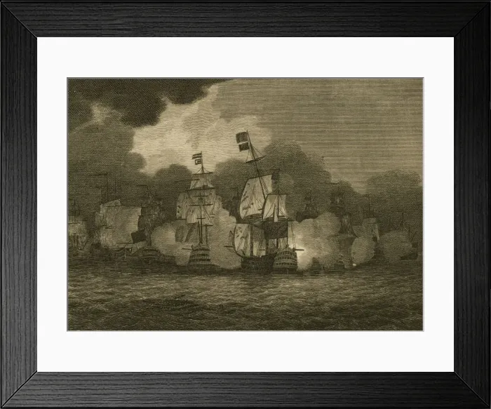 Framed Print : Lord Howes Engagement with the French Fleet Framed Print : Lord Howes Engagement with the French Fleet