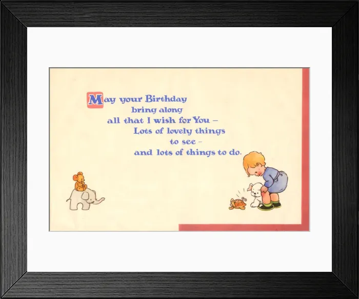 Framed Print : Mabel Lucie Attwell, birthday card, age 2 Framed Print : Mabel Lucie Attwell, birthday card, age 2