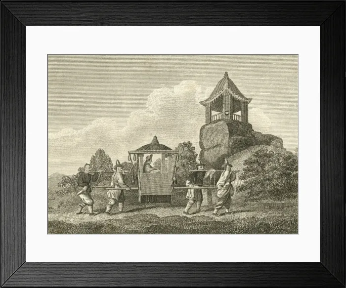 Framed Print : High-ranking person in sedan chair, China Framed Print : High-ranking person in sedan chair, China