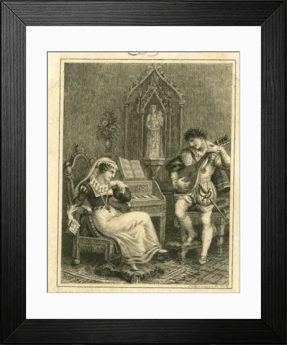 Framed Print : Mary Queen of Scots and her chamberlain, Chatelard Framed Print : Mary Queen of Scots and her chamberlain, Chatelard
