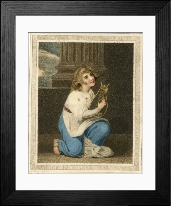 Framed Print : Miriam playing a lute Framed Print : Miriam playing a lute
