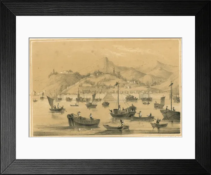 Framed Print : View of the port of Shanghai, China Framed Print : View of the port of Shanghai, China