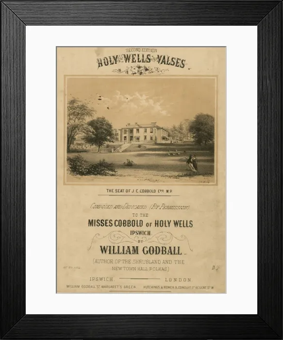Framed Print : Music cover, Holy Wells Waltzes, Holywell Park, Ipswich Framed Print : Music cover, Holy Wells Waltzes, Holywell Park, Ipswich