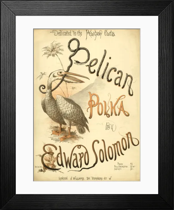Framed Print : Music cover, Pelican Polka Framed Print : Music cover, Pelican Polka