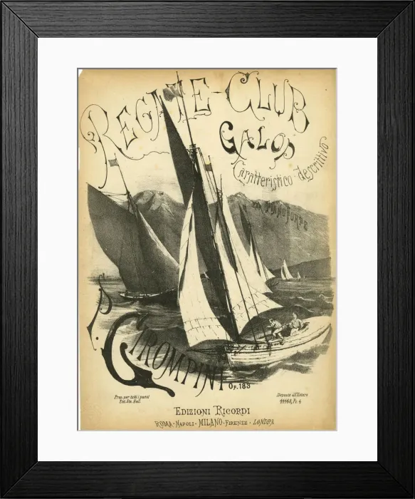 Framed Print : Music cover, Regate-Club Galop, Yacht Regatta Framed Print : Music cover, Regate-Club Galop, Yacht Regatta