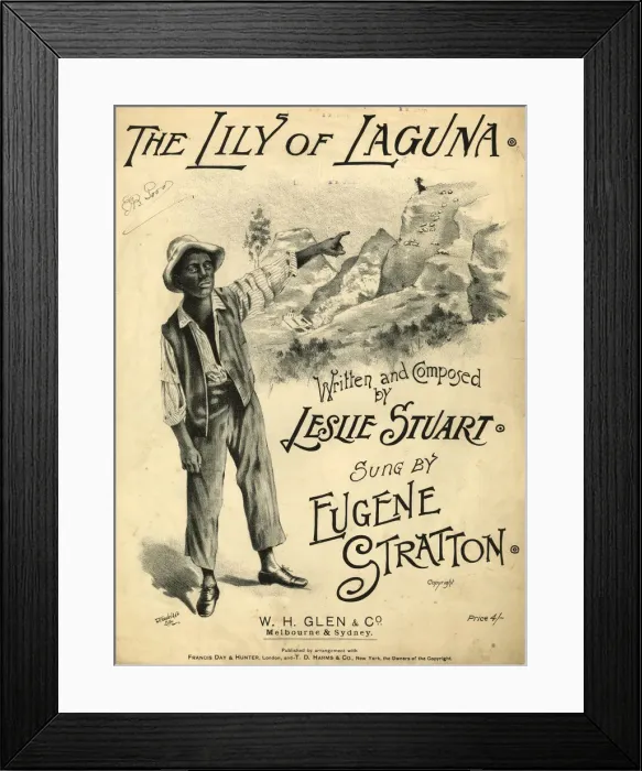 Framed Print : Music cover, The Lily of Laguna sung by Eugene Stratton Framed Print : Music cover, The Lily of Laguna sung by Eugene Stratton
