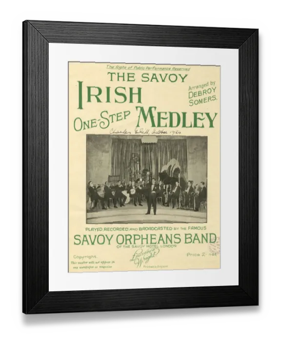Framed Print : Music cover, The Savoy Orpheans, One-Step Irish Medley Framed Print : Music cover, The Savoy Orpheans, One-Step Irish Medley
