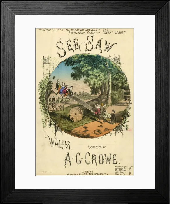 Framed Print : Music cover, The See-Saw Waltz Framed Print : Music cover, The See-Saw Waltz