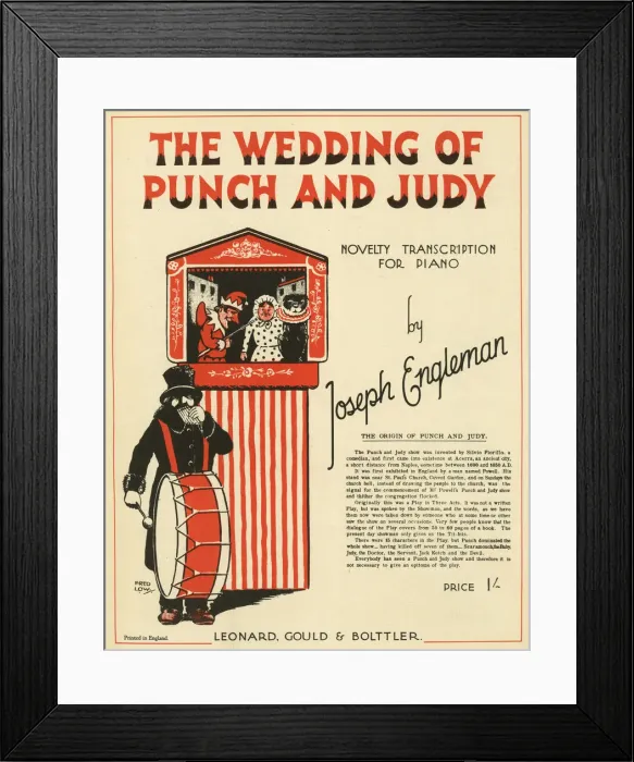 Framed Print : Music cover, The Wedding of Punch and Judy Framed Print : Music cover, The Wedding of Punch and Judy