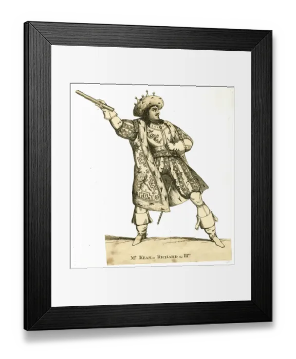 Framed Print : Toy Theatre, Edmund Kean as Richard III Framed Print : Toy Theatre, Edmund Kean as Richard III