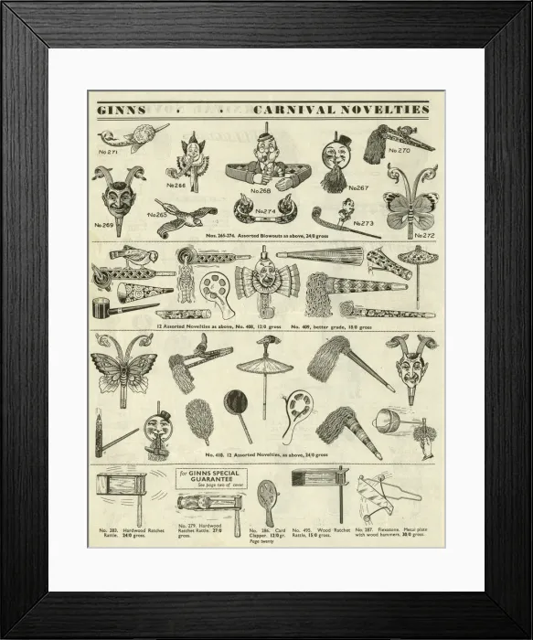 Framed Print : Victor G Ginn catalogue, Carnival Novelties Framed Print : Victor G Ginn catalogue, Carnival Novelties