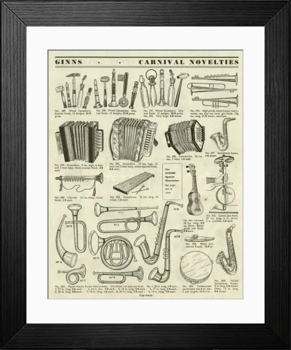 Framed Print : Victor G Ginn catalogue, Carnival Novelties Framed Print : Victor G Ginn catalogue, Carnival Novelties