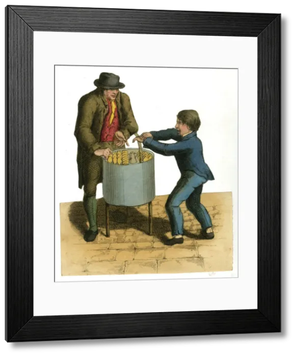 Framed Print : Victorian Street Vendor - Biscuit Seller Framed Print : Victorian Street Vendor - Biscuit Seller