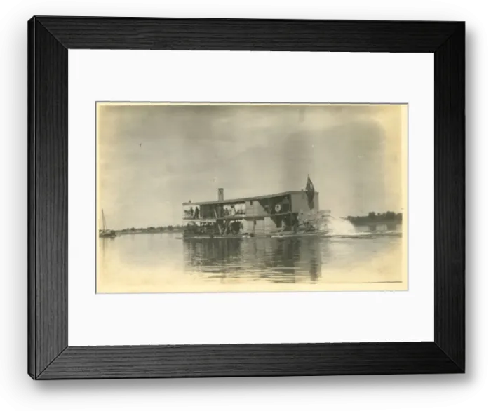 Framed Print : Paddle boat with war gifts, Basra, Iraq, WW1 Framed Print : Paddle boat with war gifts, Basra, Iraq, WW1