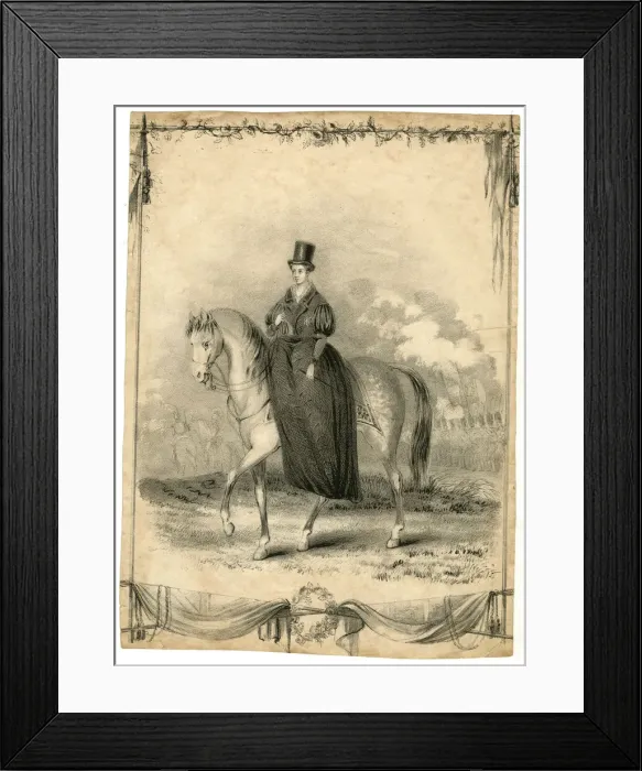 Framed Print : Young Queen Victoria on horseback Framed Print : Young Queen Victoria on horseback