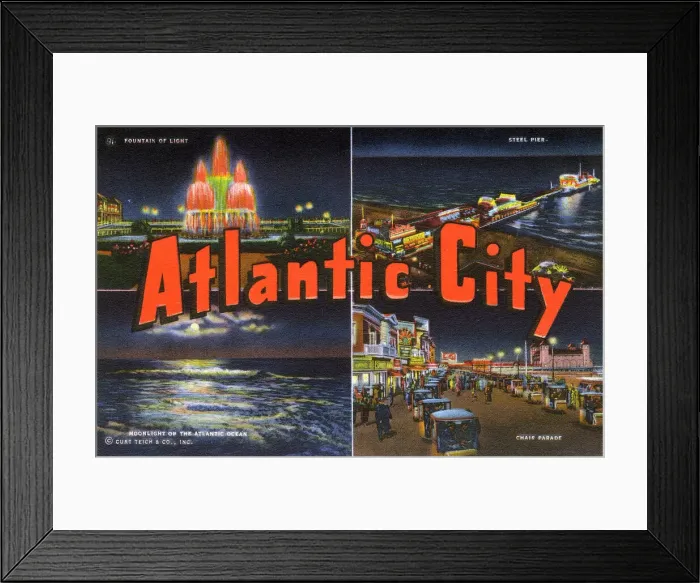 Framed Print : Four views of Atlantic City, New Jersey Framed Print : Four views of Atlantic City, New Jersey