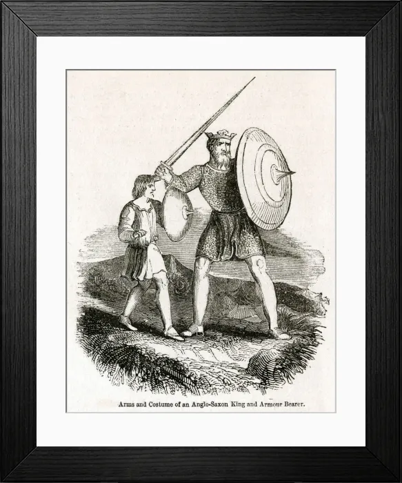 Framed Print : Anglo Saxon King and armour bearer Framed Print : Anglo Saxon King and armour bearer