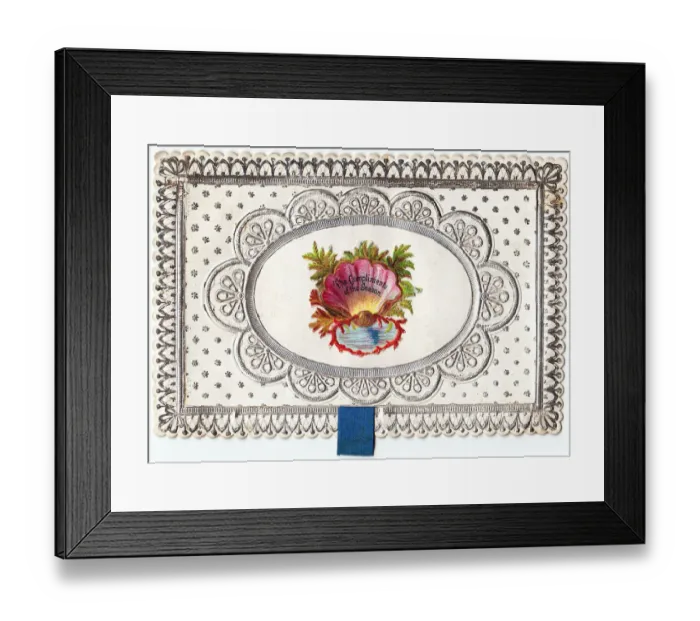 Framed Print : Shell, coral and ferns on a Christmas card Framed Print : Shell, coral and ferns on a Christmas card