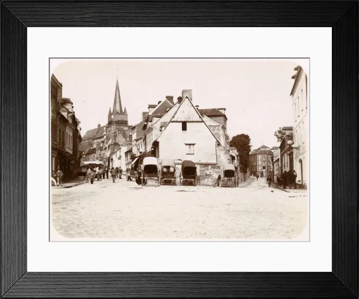 Framed Print : Steet Scene - Neufchatel-en-Bray, France Framed Print : Steet Scene - Neufchatel-en-Bray, France