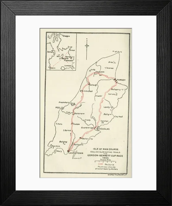 Framed Print : Isle of Man Course, Gordon-Bennett Cup Race Framed Print : Isle of Man Course, Gordon-Bennett Cup Race
