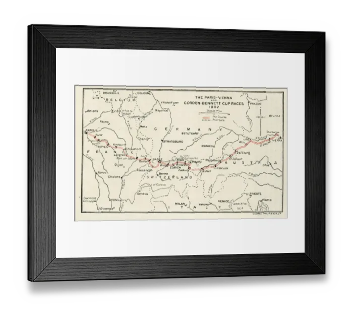 Framed Print : Paris-Vienna and Gordon-Bennett Cup Races Framed Print : Paris-Vienna and Gordon-Bennett Cup Races