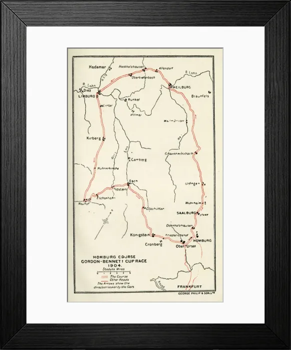 Framed Print : Homburg Course, Gordon-Bennett Cup Race Framed Print : Homburg Course, Gordon-Bennett Cup Race