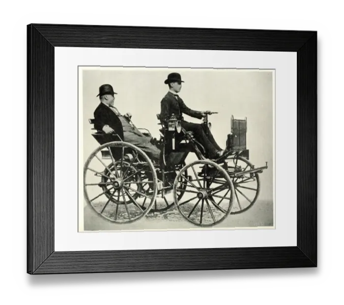 Framed Print : Early Motor Cars - First Daimler Car, 1886 Framed Print : Early Motor Cars - First Daimler Car, 1886