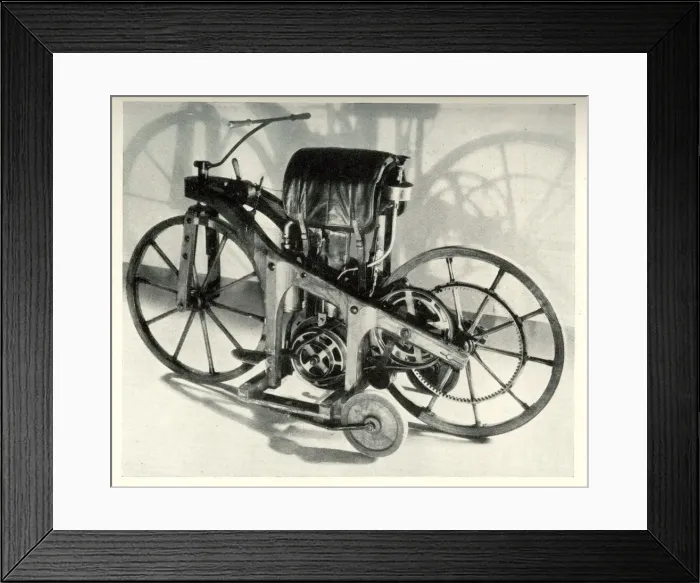Framed Print : Early Motoring - The First Motor Bicycle Framed Print : Early Motoring - The First Motor Bicycle