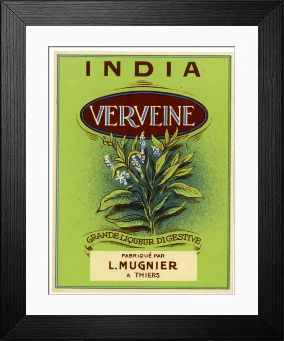 Framed Print : Label, India Verveine Framed Print : Label, India Verveine