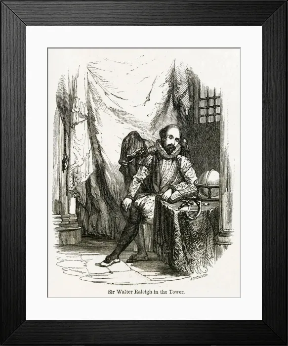 Framed Print : Sir Walter Raleigh in Tower of London Framed Print : Sir Walter Raleigh in Tower of London