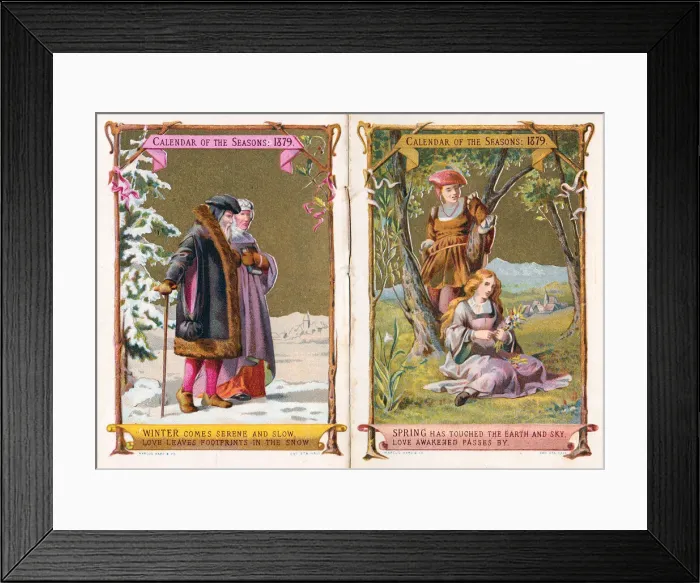 Framed Print : Pages of a calendar booklet for 1879 Framed Print : Pages of a calendar booklet for 1879