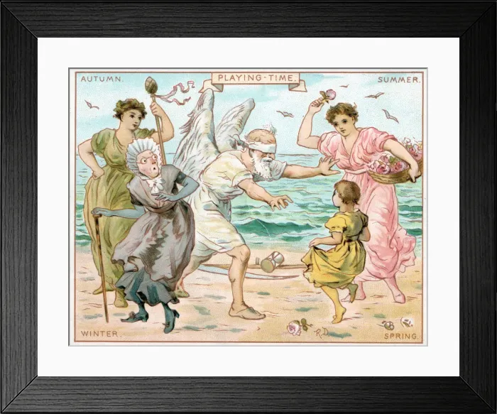 Framed Print : Christmas card, Playing Time Framed Print : Christmas card, Playing Time