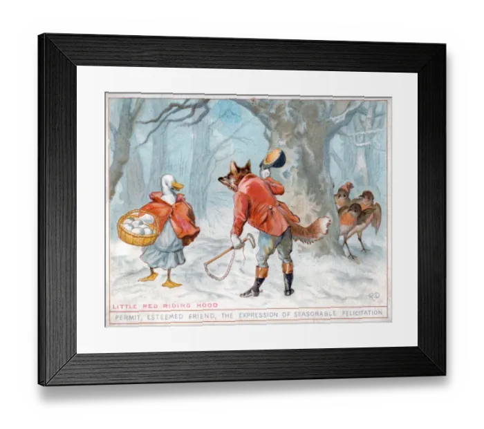Framed Print : Christmas card, Little Red Riding Hood Framed Print : Christmas card, Little Red Riding Hood