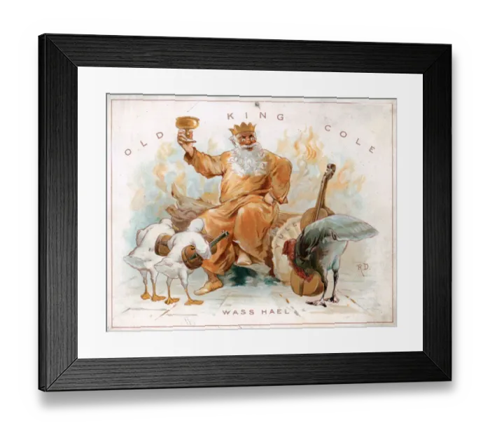 Framed Print : Christmas card, Old King Cole Framed Print : Christmas card, Old King Cole