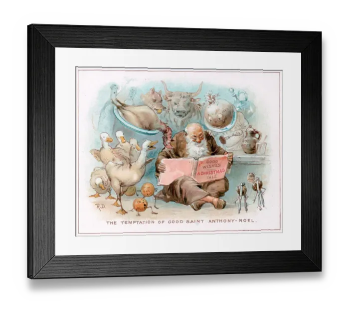 Framed Print : Christmas card, The Temptation of Good Saint Anthony Noel Framed Print : Christmas card, The Temptation of Good Saint Anthony Noel