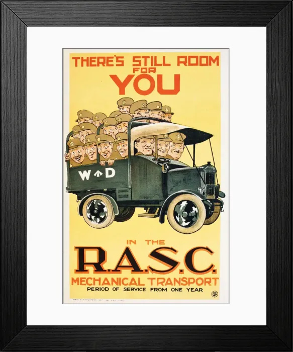 Framed Print : Recruitment poster, RASC Mechanical Transport Framed Print : Recruitment poster, RASC Mechanical Transport