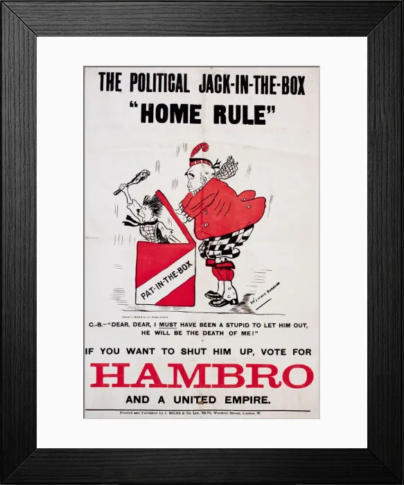 Framed Print : Political poster, Vote for Hambro Framed Print : Political poster, Vote for Hambro